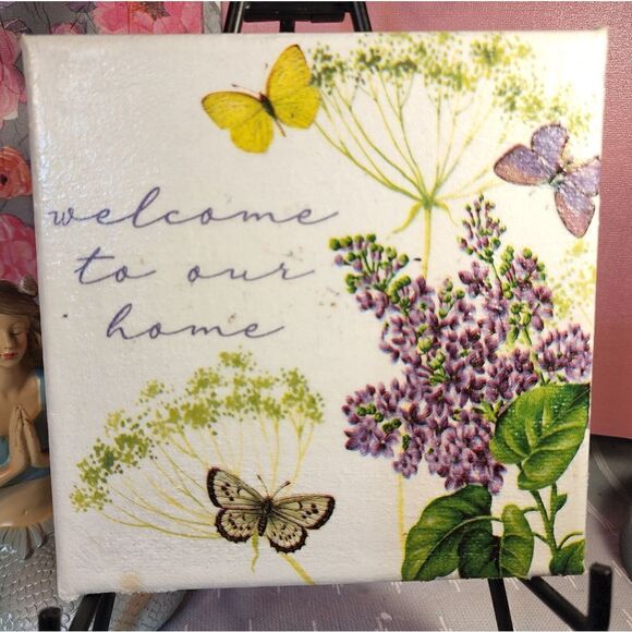 DECOUPAGE CANVAS PRINTS WELCOME TO OUR HOME - Picture 1 of 1
